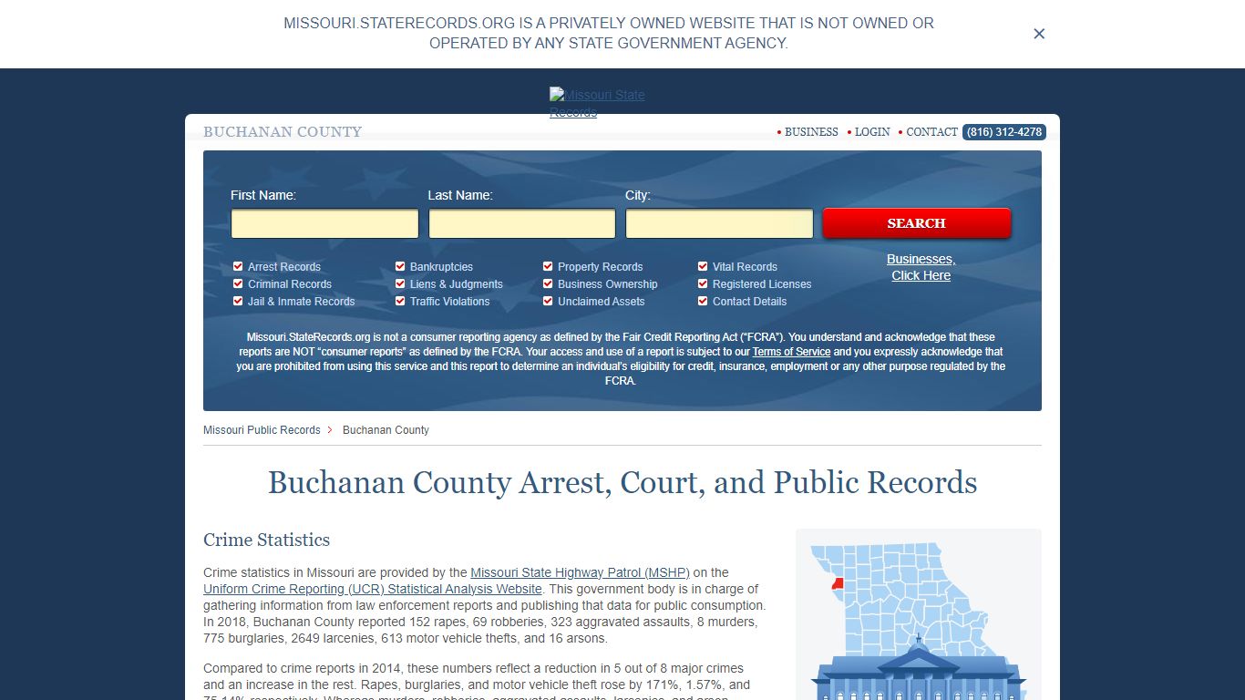 Buchanan County Arrest, Court, and Public Records