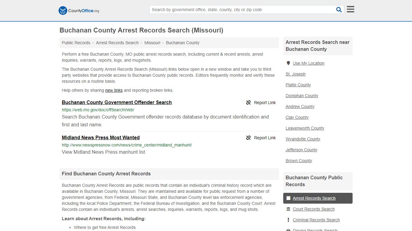 Arrest Records Search - Buchanan County, MO (Arrests & Mugshots)